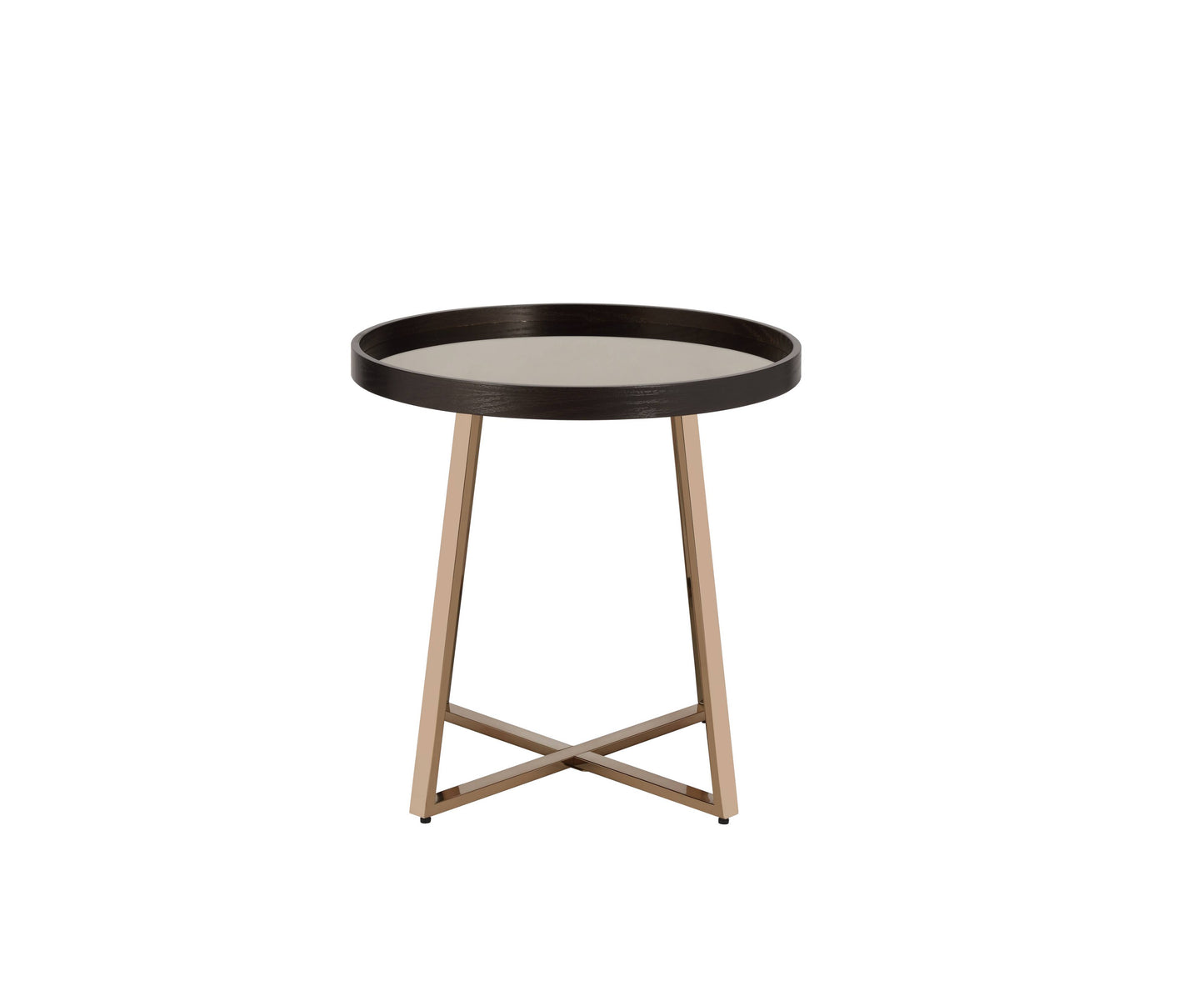 Wood And Metal End Table With Glass Top, Gold And Brown By Benzara | Side Tables |  Modishstore  - 5