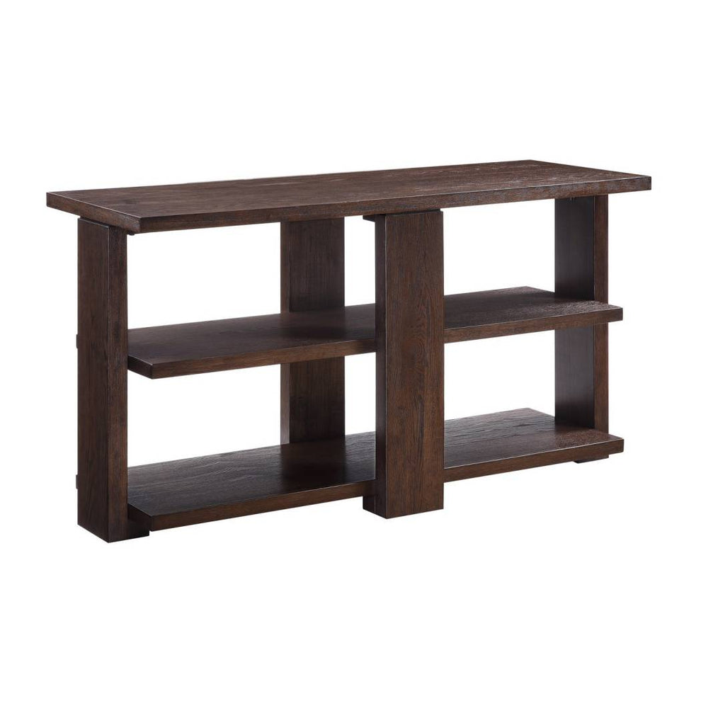 Wooden Sofa Table With 2 Open Display Shelves, Brown By Benzara | Console Tables |  Modishstore  - 5