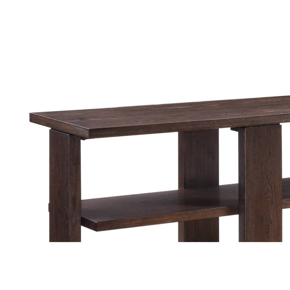 Wooden Sofa Table With 2 Open Display Shelves, Brown By Benzara | Console Tables |  Modishstore  - 4