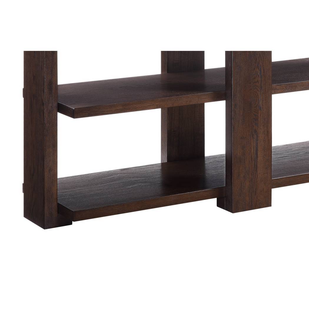 Wooden Sofa Table With 2 Open Display Shelves, Brown By Benzara | Console Tables |  Modishstore  - 3