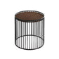 Circular Cage Shaped Metal Frame End Table With Wood Top, Brown And Black - Bm219230 By Benzara | End Tables |  Modishstore 