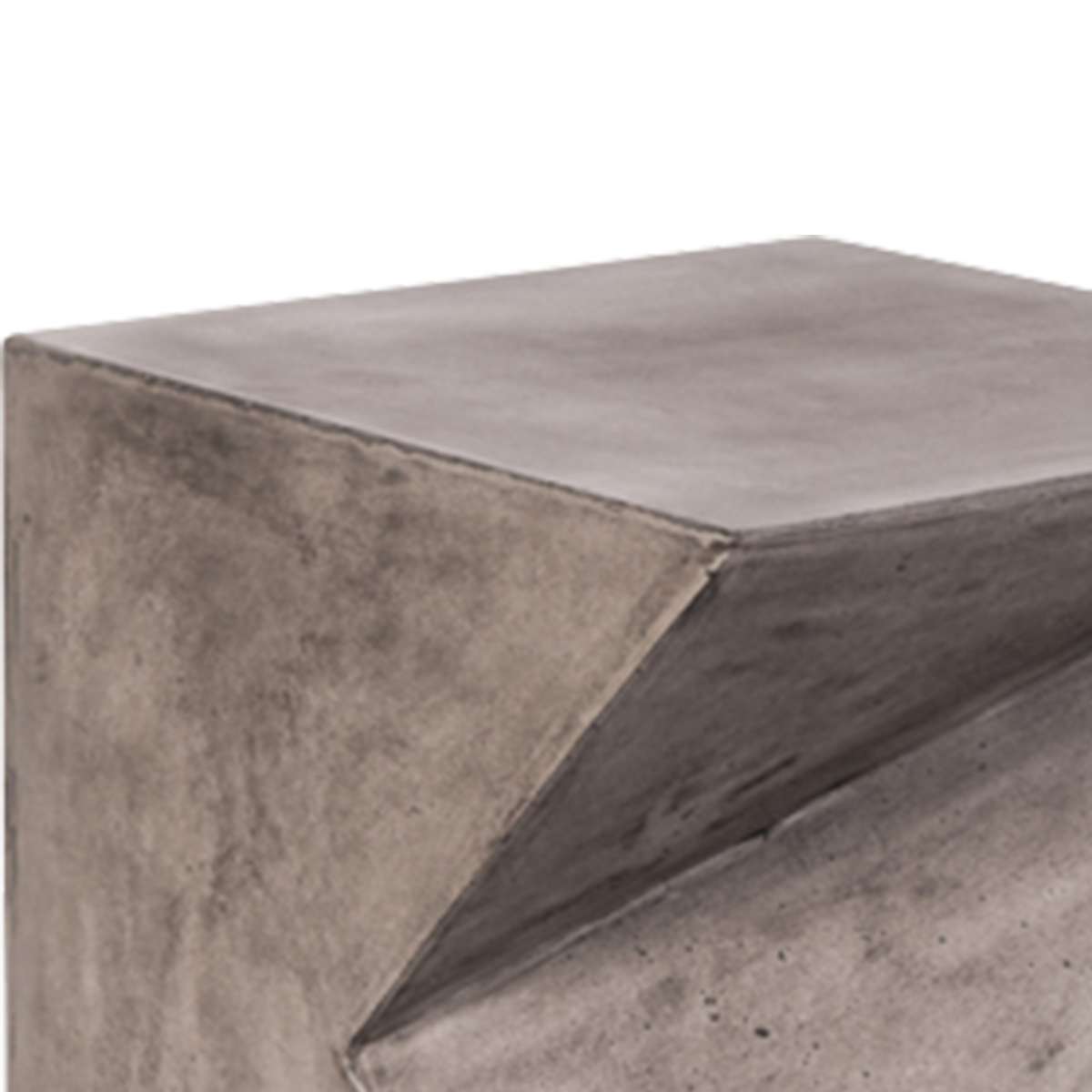 Modern Design Faceted Concrete Stool With Rectangular Top, Gray By Benzara | Stools |  Modishstore  - 4