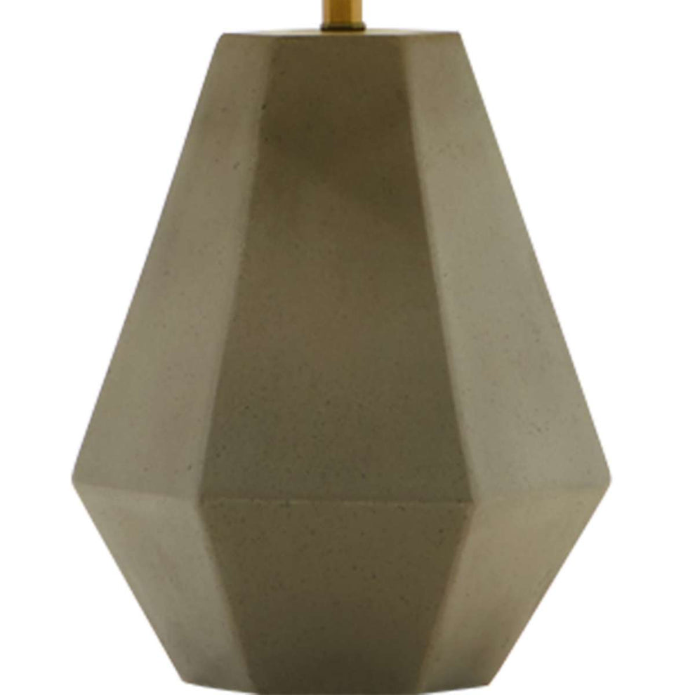 Concrete Base Modern Table Lamp With Empire Shade, White And Gray By Benzara | Table Lamps |  Modishstore  - 4