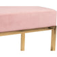 Velvet Upholstered Ottoman With Metal Tubular Base, Pink And Gold - Bm219252 By Benzara | Ottomans |  Modishstore  - 4