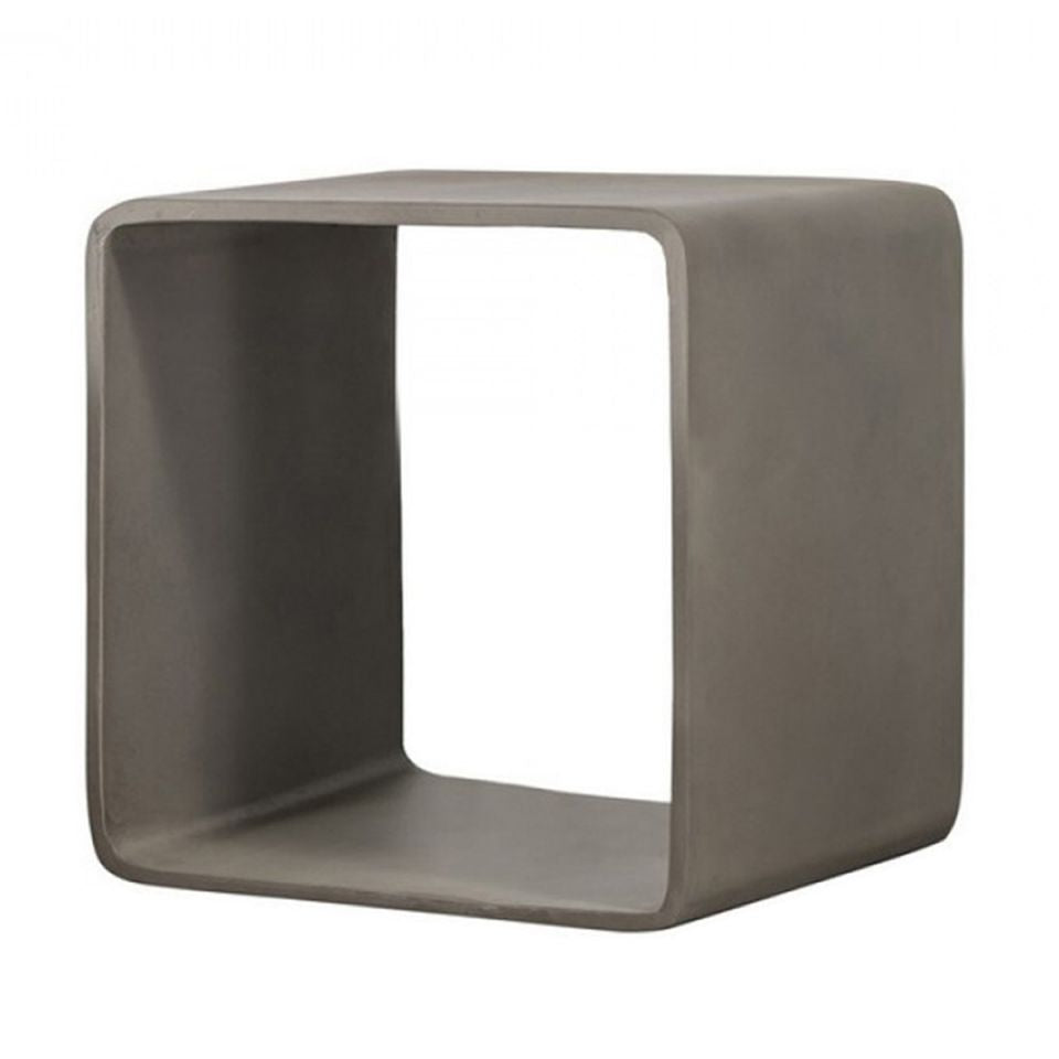 Contemporary Style Concrete Cube Shelf With Curved Edges, Gray - Bm219259 By Benzara | Shelves & Shelving Units |  Modishstore 