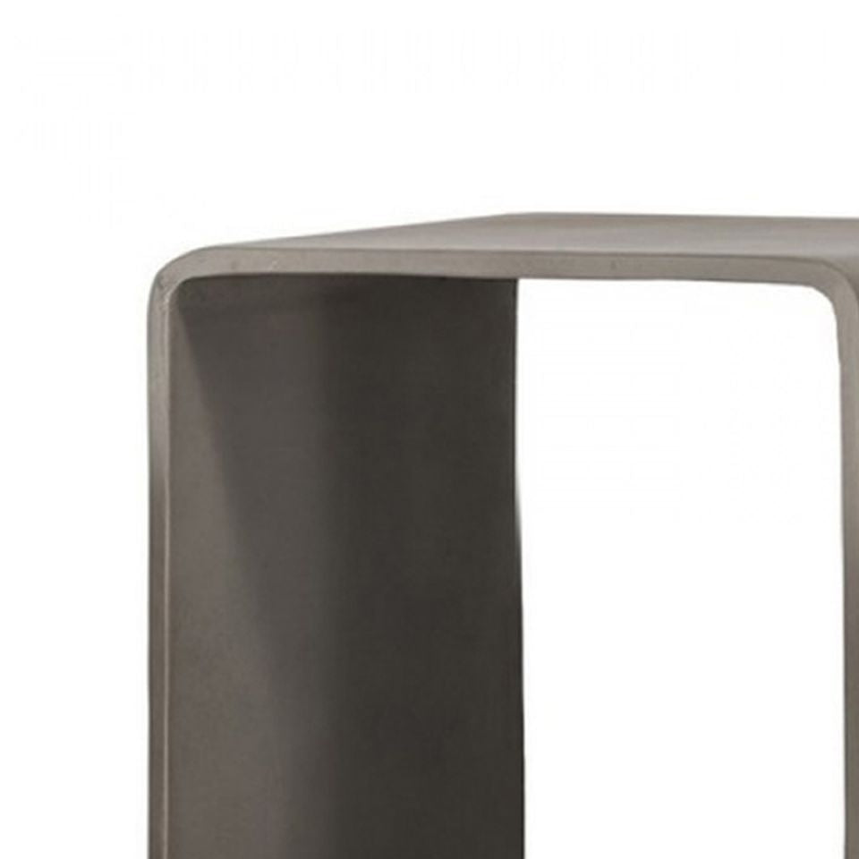 Contemporary Style Concrete Cube Shelf With Curved Edges, Gray - Bm219259 By Benzara | Shelves & Shelving Units |  Modishstore  - 3