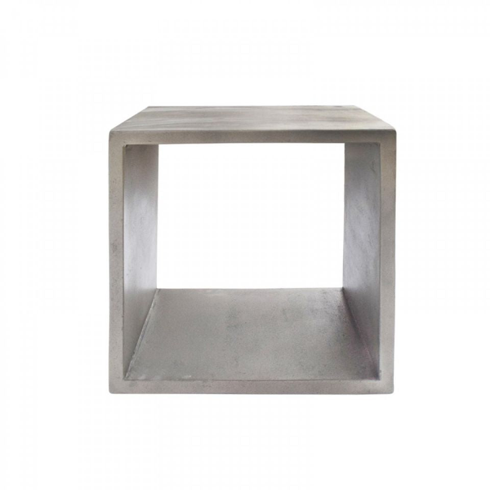 Contemporary Style Concrete Cube End Table With Sharp Edges, Gray - Bm219261 By Benzara | End Tables |  Modishstore 