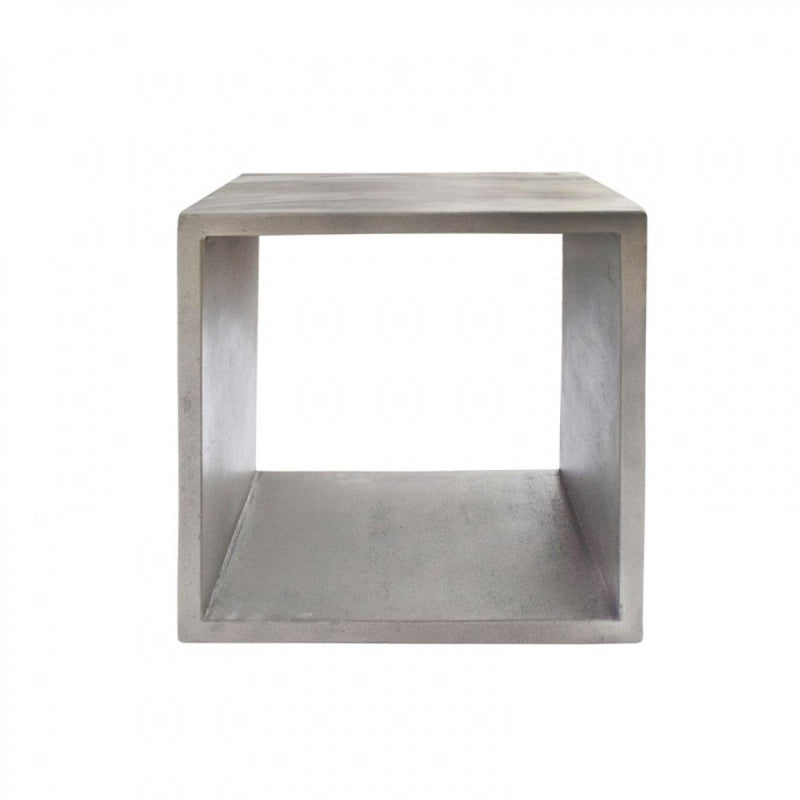 Contemporary Style Concrete Cube End Table With Sharp Edges, Gray - Bm219261 By Benzara | End Tables |  Modishstore 