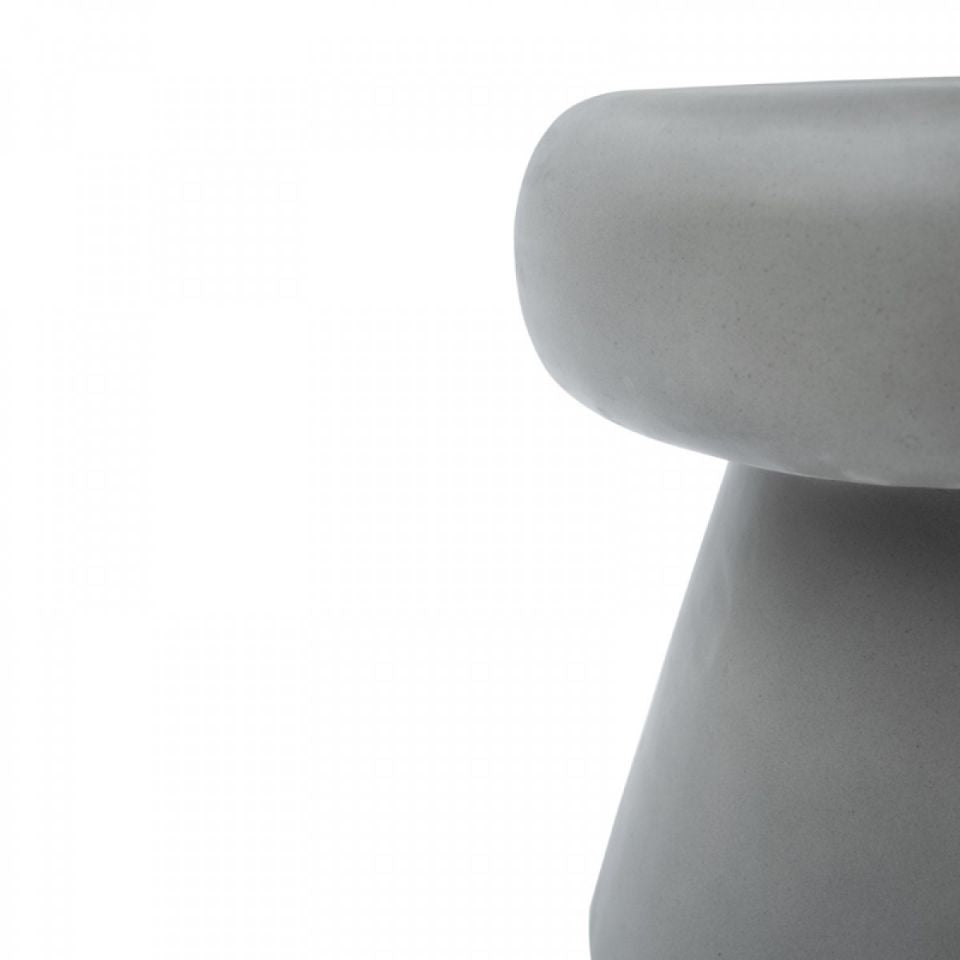 Contemporary Style Mushroom Shaped Concrete Stool, Gray - Bm219265 By Benzara | Stools |  Modishstore  - 4