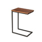 C Shaped End Table With Rectangular Wood Top, Brown And Black - Bm219277 By Benzara | End Tables |  Modishstore  - 5