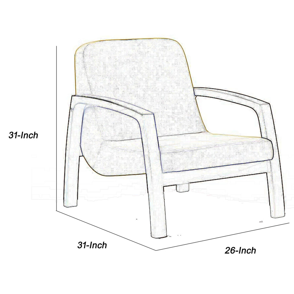 Wooden Lounge Chair With Block Legs And Padded Seat, Yellow - Bm219288 By Benzara | Lounge Chairs |  Modishstore  - 2