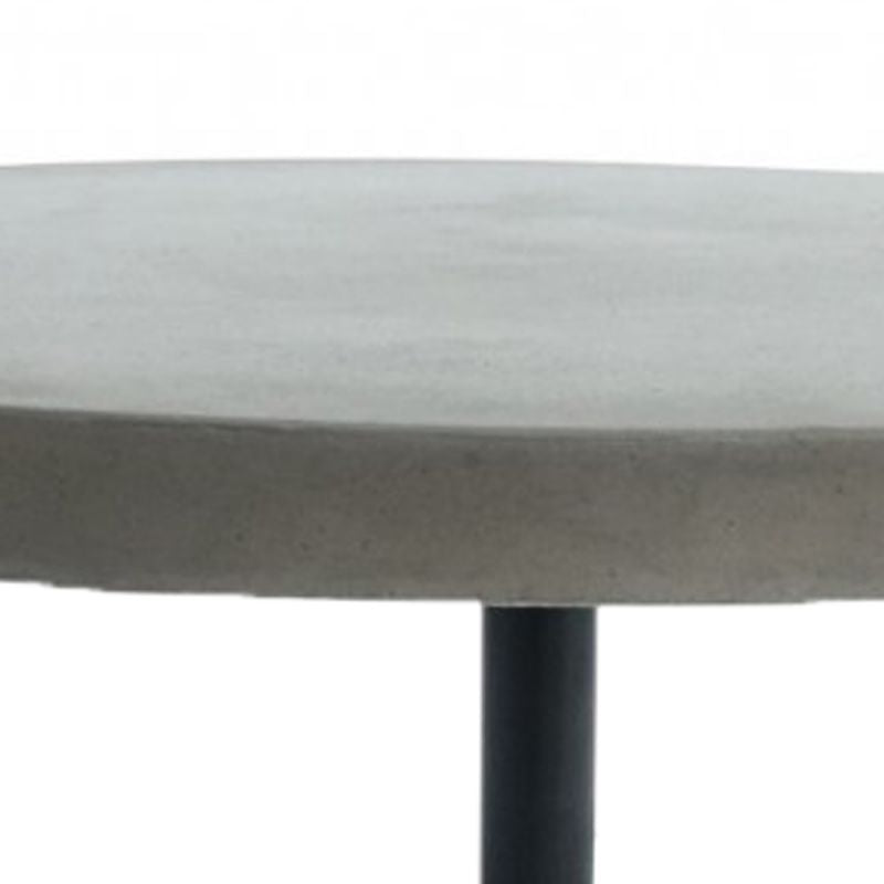 Round Shaped End Table With Concrete Top And Base, Gray - Bm219297 By Benzara | End Tables |  Modishstore  - 4