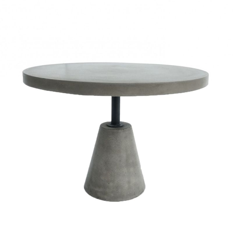 Round Shaped End Table With Concrete Top And Base, Gray - Bm219297 By Benzara | End Tables |  Modishstore 