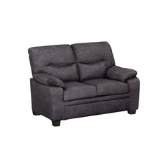 Fabric Upholstered Loveseat With Pillow Top Armrests And Padded Seat, Gray By Benzara