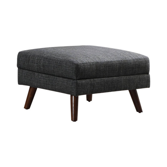 Fabric Upholstered Rectangular Ottoman With Round Angled Legs, Gray By Benzara | Ottomans |  Modishstore 