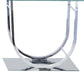 Tempered Glass Top End Table With U Shape Metal Frame, Chrome And Clear By Benzara | End Tables |  Modishstore  - 3