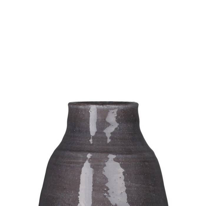Round Ceramic Vase With Banded Bottom And Narrow Mouth,Large,Set Of 2, Gray By Benzara | Vases |  Modishstore  - 5