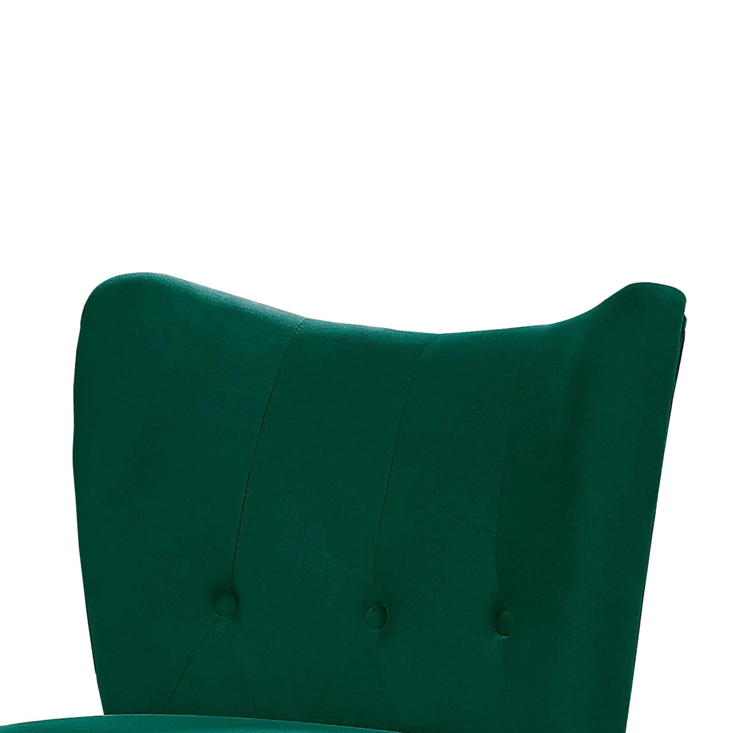 Upholstered Armless Accent Chair With Flared Back And Button Tufting, Green By Benzara | Accent Chairs |  Modishstore  - 5