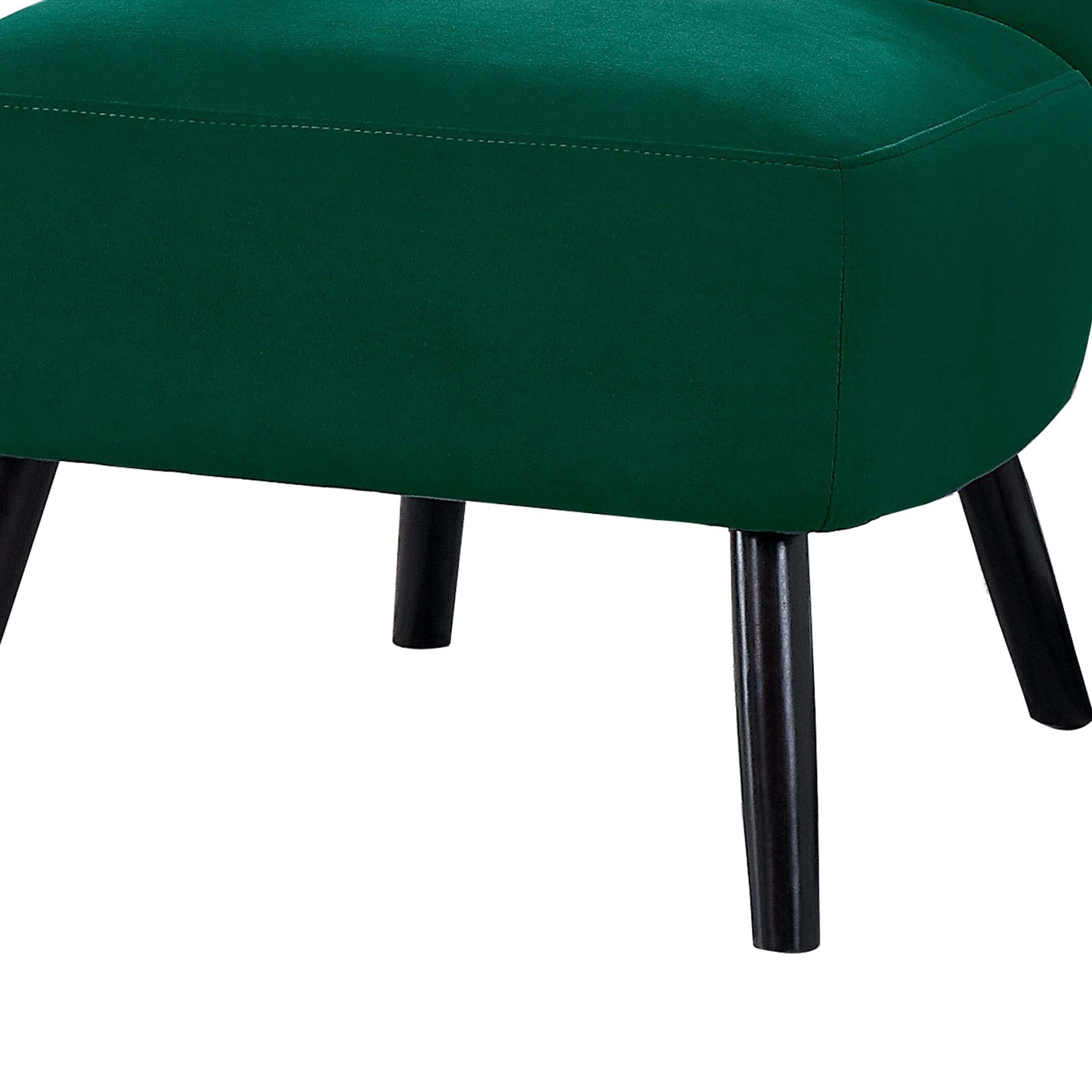 Upholstered Armless Accent Chair With Flared Back And Button Tufting, Green By Benzara | Accent Chairs |  Modishstore  - 3