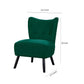 Upholstered Armless Accent Chair With Flared Back And Button Tufting, Green By Benzara | Accent Chairs |  Modishstore  - 2