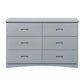 Transitional Wooden Dresser With 6 Drawers And Recessed Handles, Gray By Benzara | Dressers |  Modishstore 
