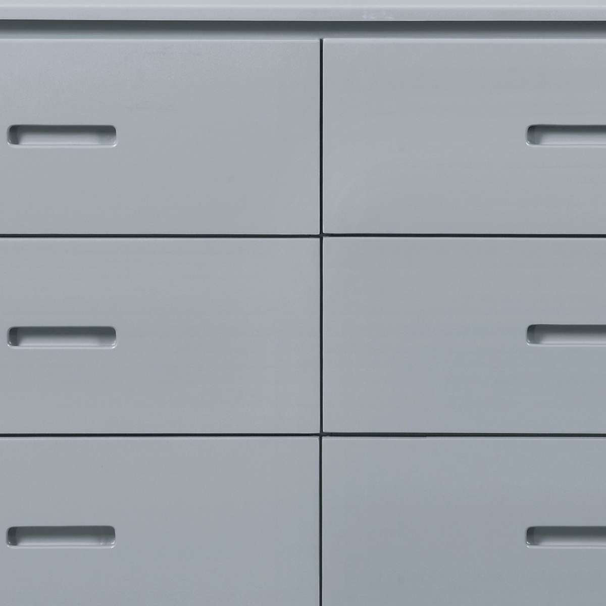 Transitional Wooden Dresser With 6 Drawers And Recessed Handles, Gray By Benzara | Dressers |  Modishstore  - 3
