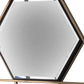 Hexagon Shaped Wall Mirror With Star Frame, Champagne Gold By Benzara | Mirrors |  Modishstore  - 5