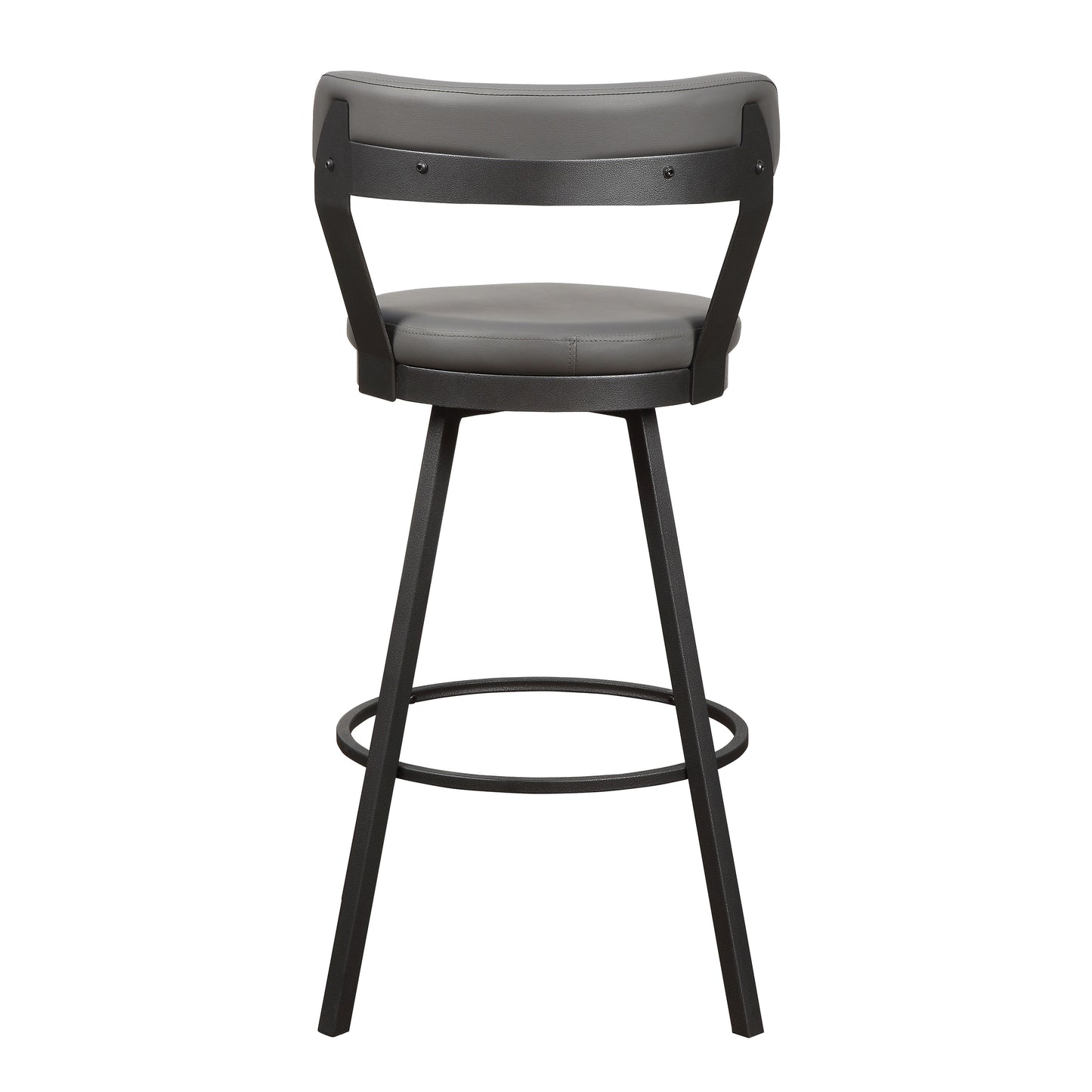 Leatherette Pub Chair With Curved Design Open Backrest, Set Of 2,Light Gray By Benzara | Accent Chairs | Modishstore - 3