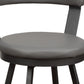 Leatherette Pub Chair With Curved Design Open Backrest, Set Of 2,Light Gray By Benzara | Accent Chairs | Modishstore - 4