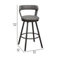 Leatherette Pub Chair With Curved Design Open Backrest, Set Of 2,Light Gray By Benzara | Accent Chairs | Modishstore - 5