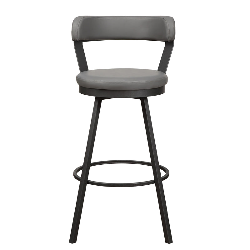 Leatherette Pub Chair With Curved Design Open Backrest, Set Of 2,Light Gray By Benzara | Accent Chairs | Modishstore