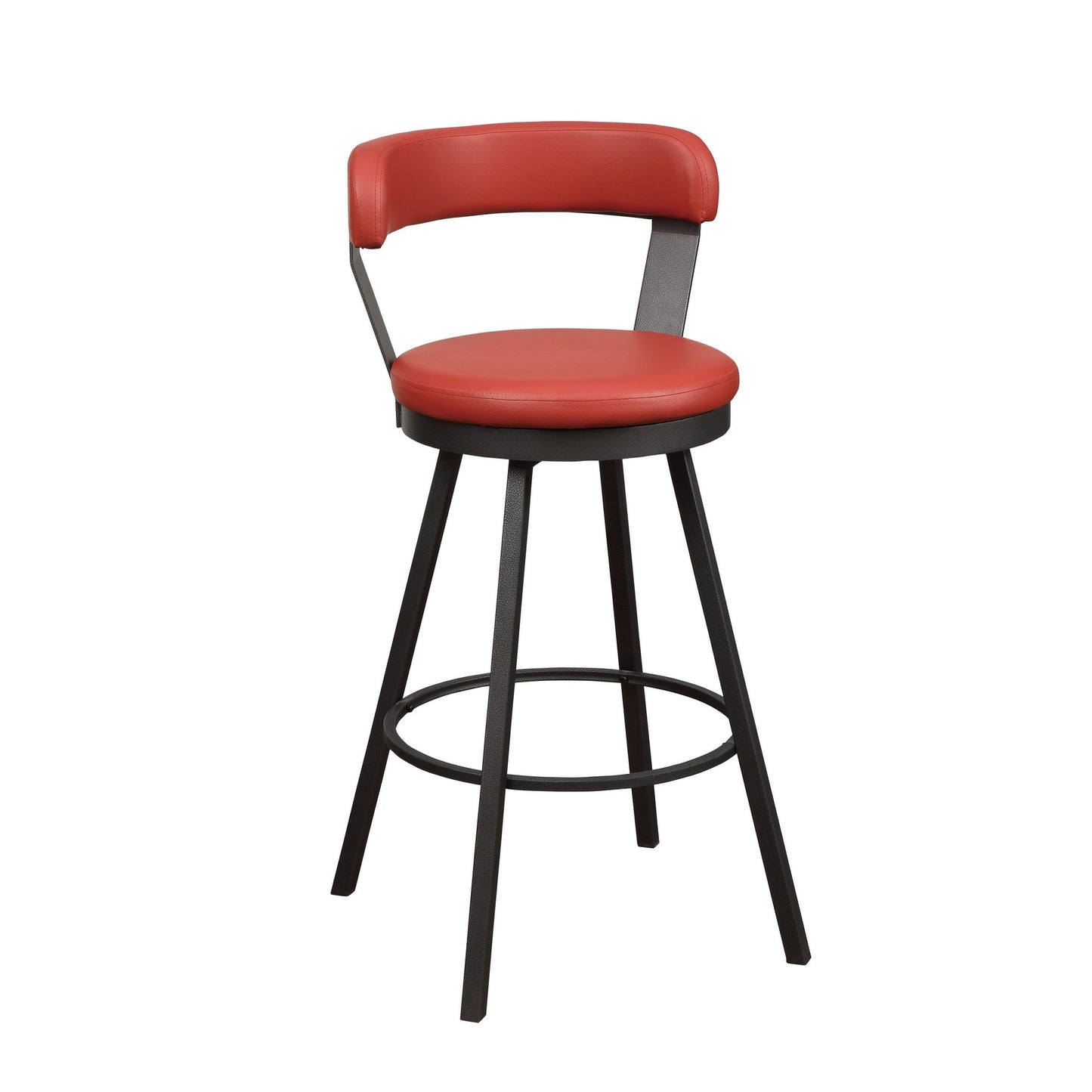 Leatherette Pub Chair With Curved Design Open Backrest, Set Of 2, Red By Benzara | Accent Chairs | Modishstore