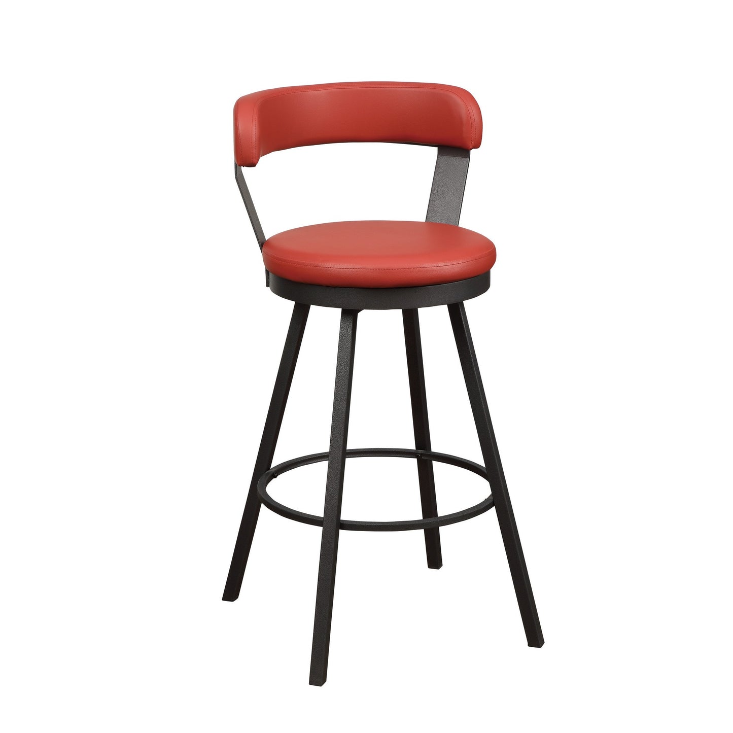 Leatherette Pub Chair With Curved Design Open Backrest, Set Of 2, Red By Benzara | Accent Chairs | Modishstore