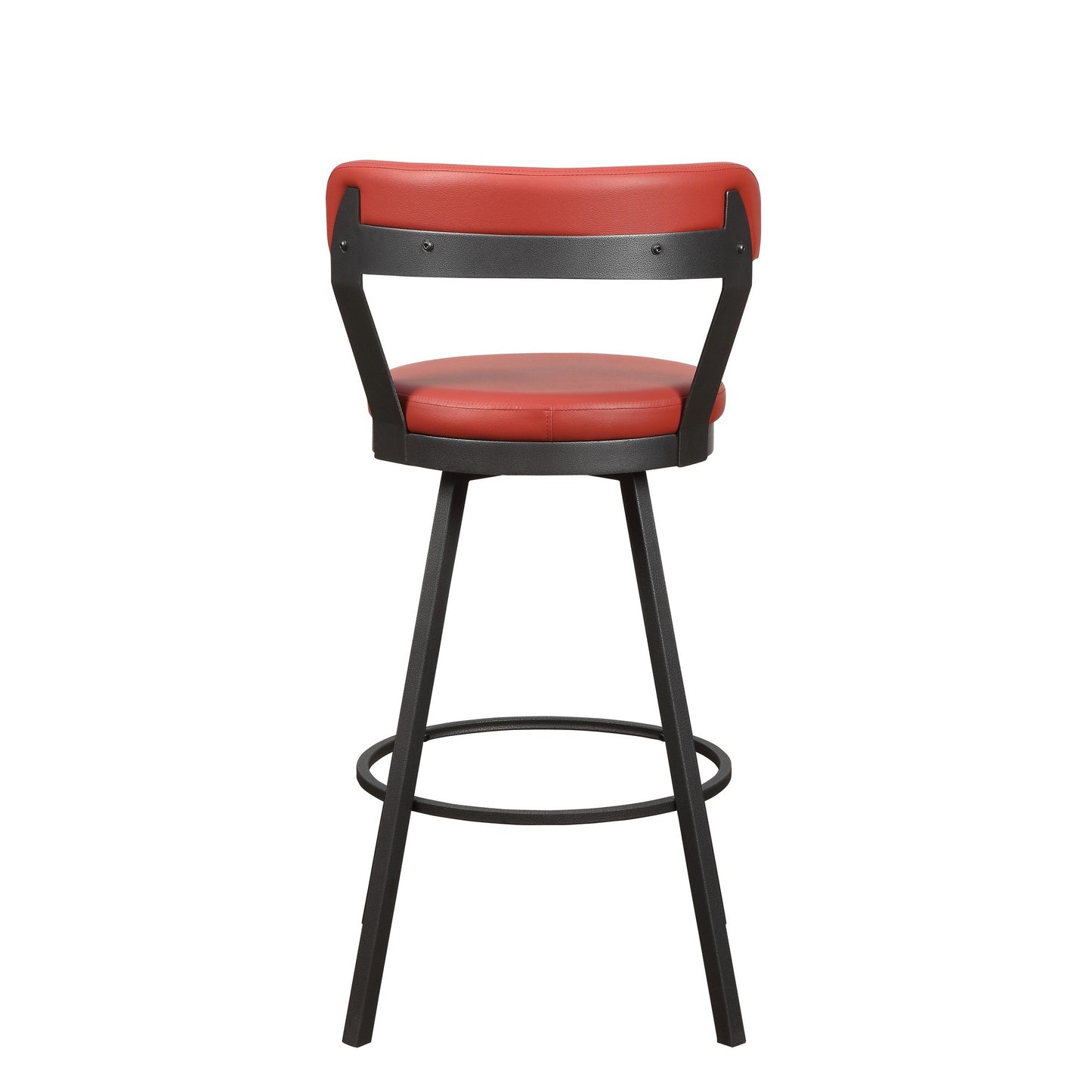 Leatherette Pub Chair With Curved Design Open Backrest, Set Of 2, Red By Benzara | Accent Chairs | Modishstore - 4