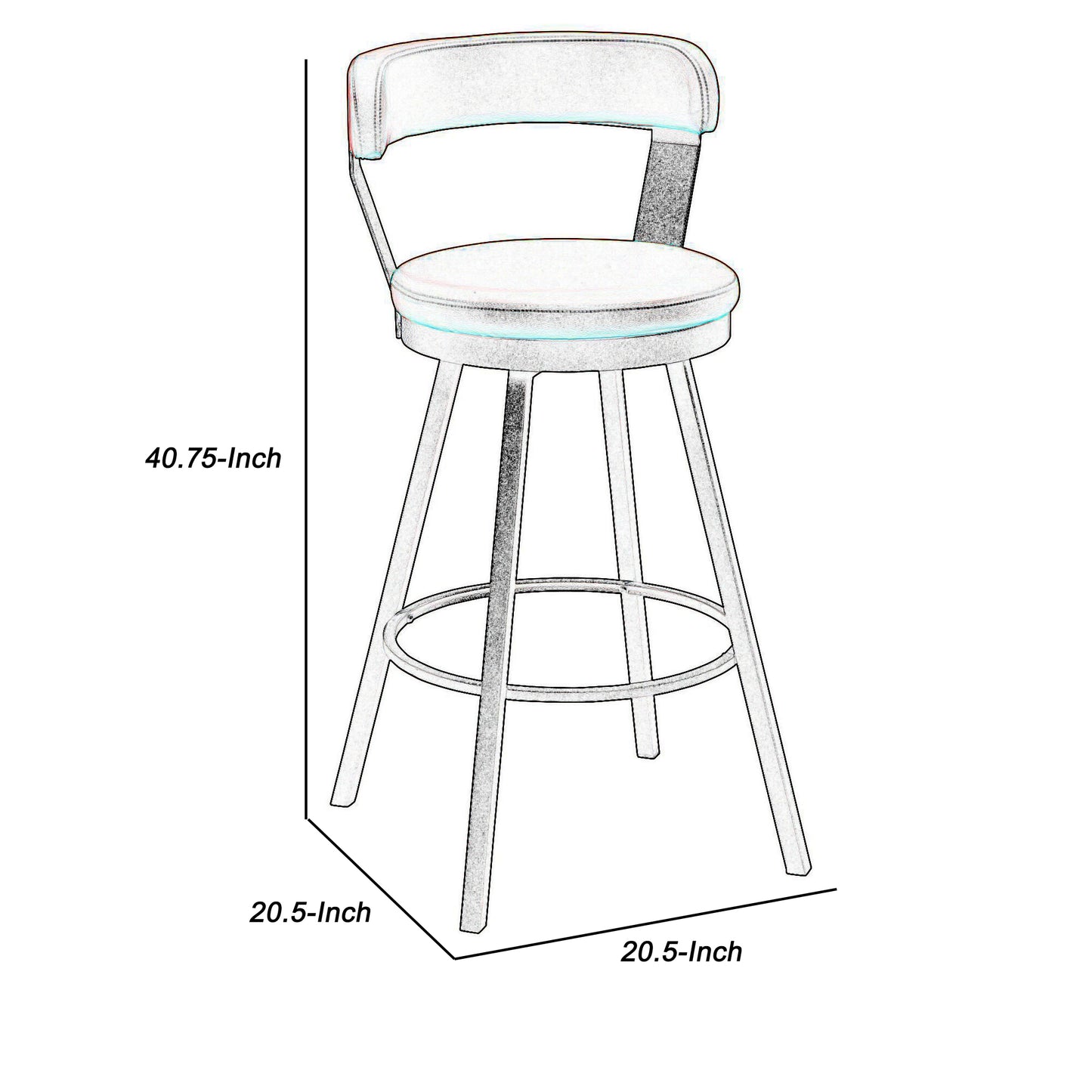 Leatherette Pub Chair With Curved Design Open Backrest, Set Of 2, Red By Benzara | Accent Chairs | Modishstore - 2