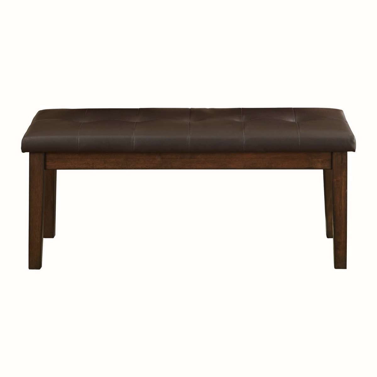 Fabric Padded Bench With Tufted Seat And Tapered Legs, Brown By Benzara | Benches |  Modishstore 