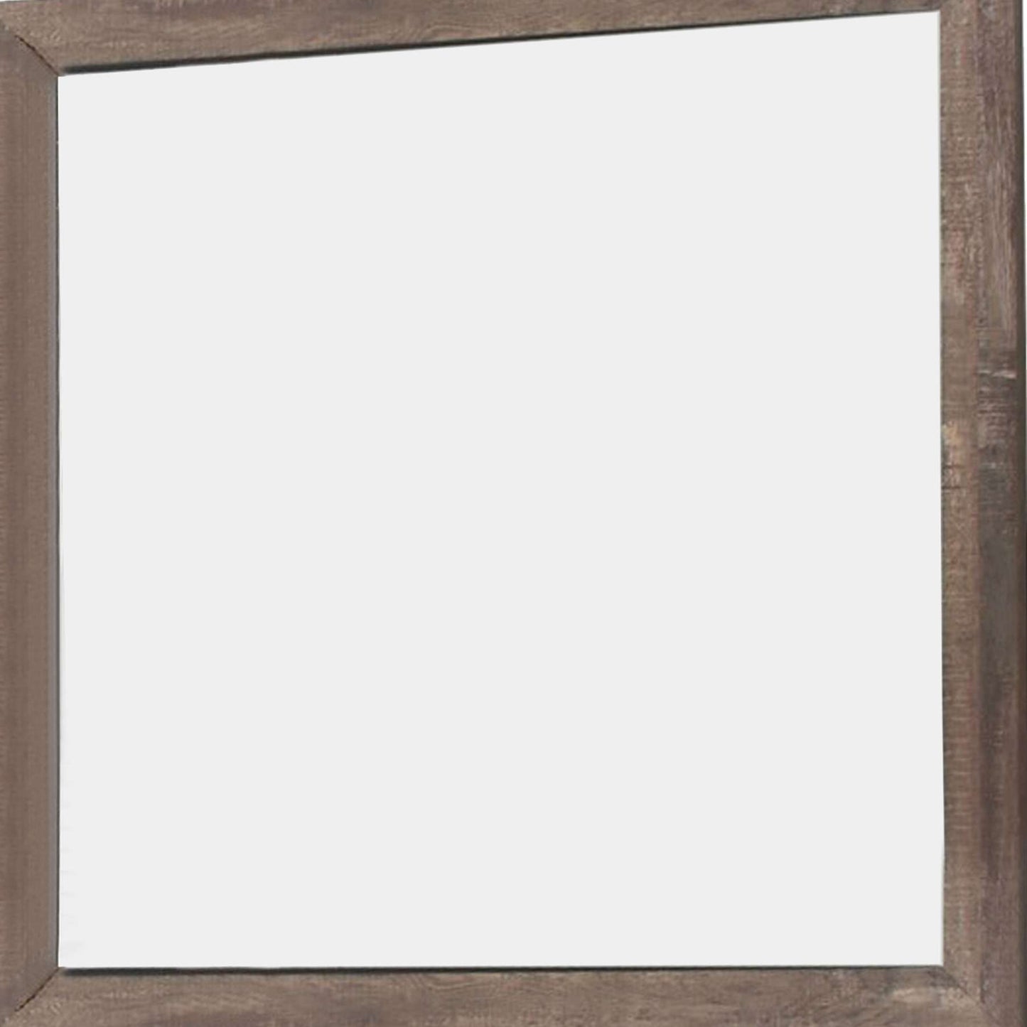 Transitional Square Shape Wooden Frame Mirror With Textured Details, Brown By Benzara | Mirrors |  Modishstore  - 4