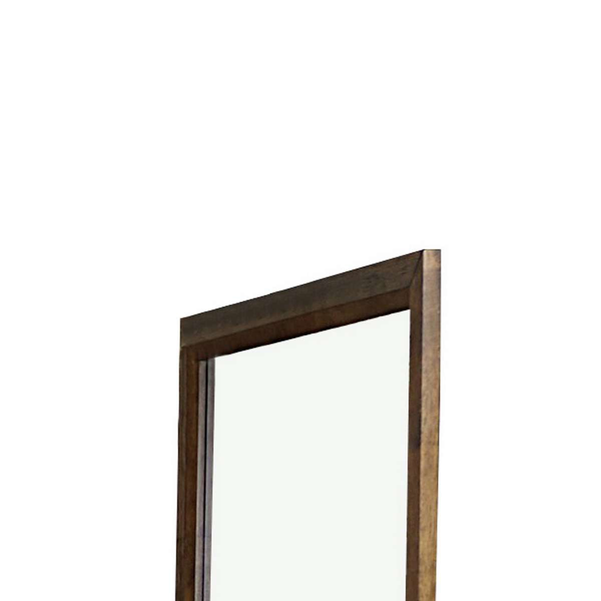 Transitional Rectangular Wooden Frame Mirror With Grain Details, Brown By Benzara | Mirrors |  Modishstore  - 5