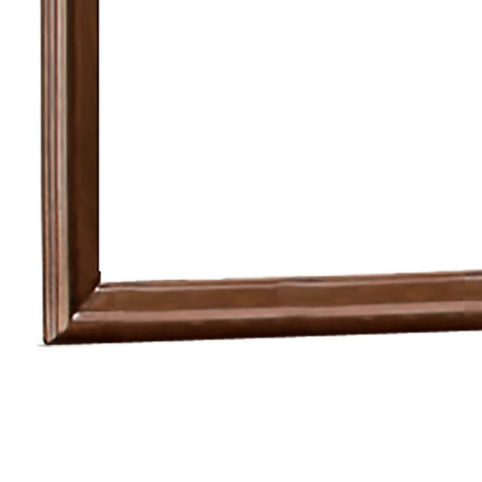Arched Molded Design Wooden Frame Mirror, Cherry Brown And Silver By Benzara | Mirrors |  Modishstore  - 4