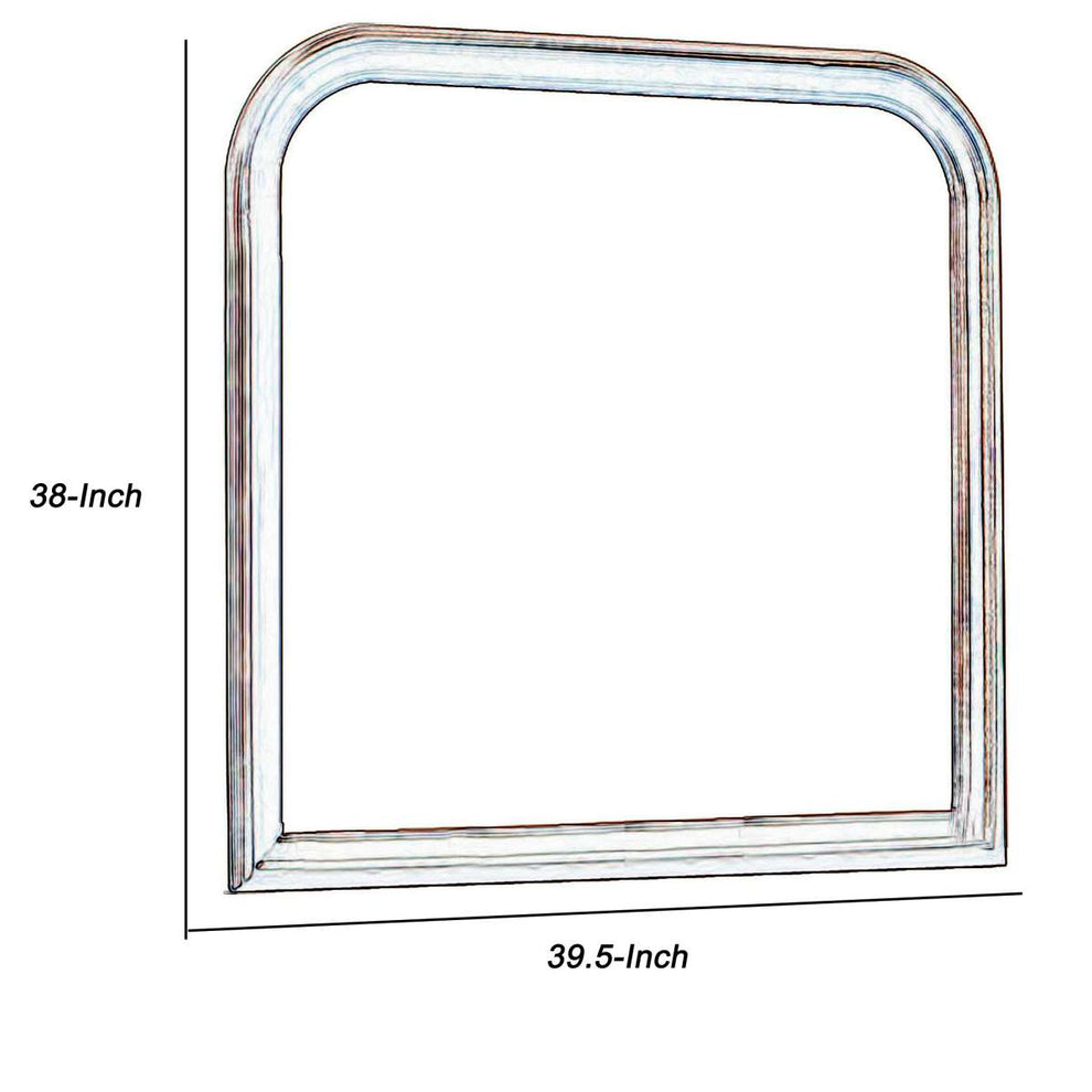 Arched Molded Design Wooden Frame Mirror, Cherry Brown And Silver By Benzara | Mirrors |  Modishstore  - 3