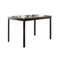 Faux Marble Top Dining Table With Metal Straight Legs, Brown And Black By Benzara | Dining Tables |  Modishstore 
