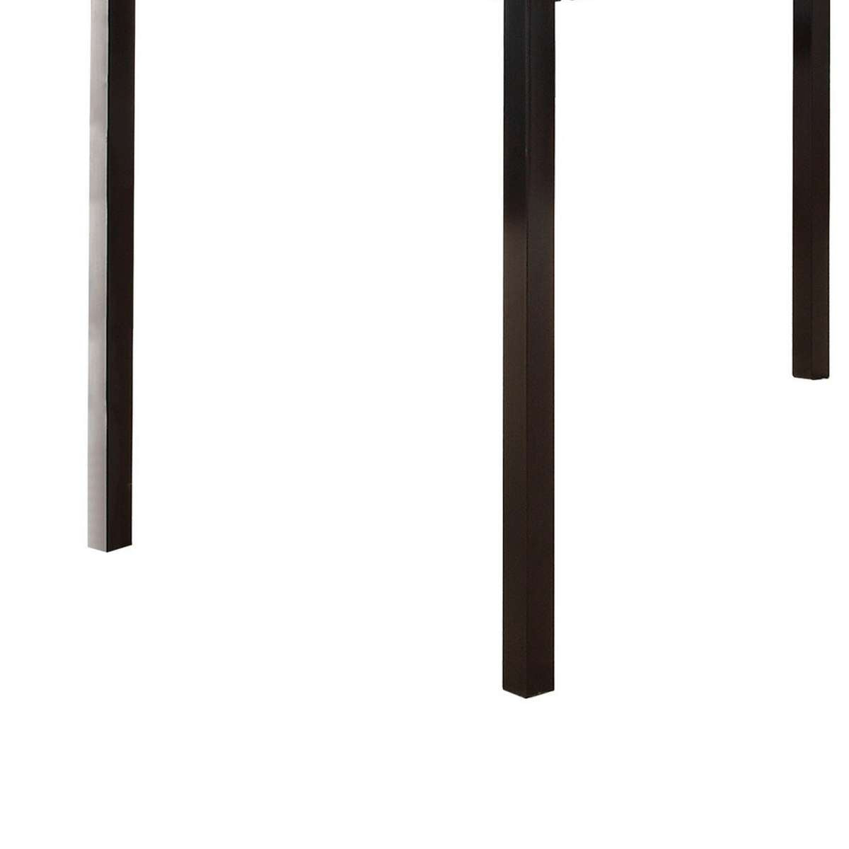 Faux Marble Top Dining Table With Metal Straight Legs, Brown And Black By Benzara | Dining Tables |  Modishstore  - 4