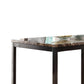 Faux Marble Top Dining Table With Metal Straight Legs, Brown And Black By Benzara | Dining Tables |  Modishstore  - 3