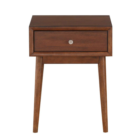 1 Drawer Wooden End Table With Splayed Legs, Walnut Brown By Benzara | End Tables |  Modishstore 