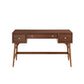 3 Drawer Wooden Writing Desk With Splayed Legs, Walnut Brown By Benzara | Desks |  Modishstore  - 4