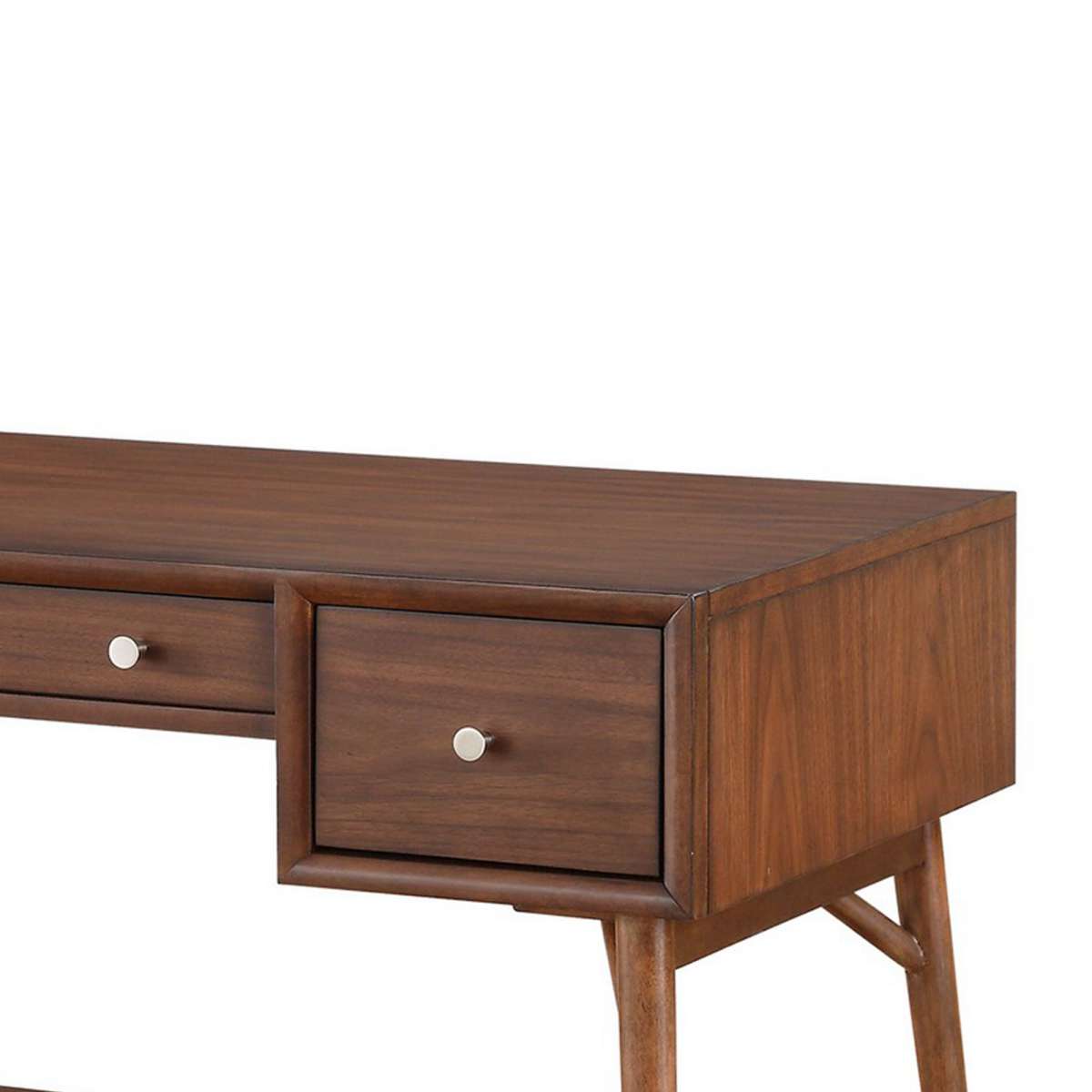 3 Drawer Wooden Writing Desk With Splayed Legs, Walnut Brown By Benzara | Desks |  Modishstore  - 2