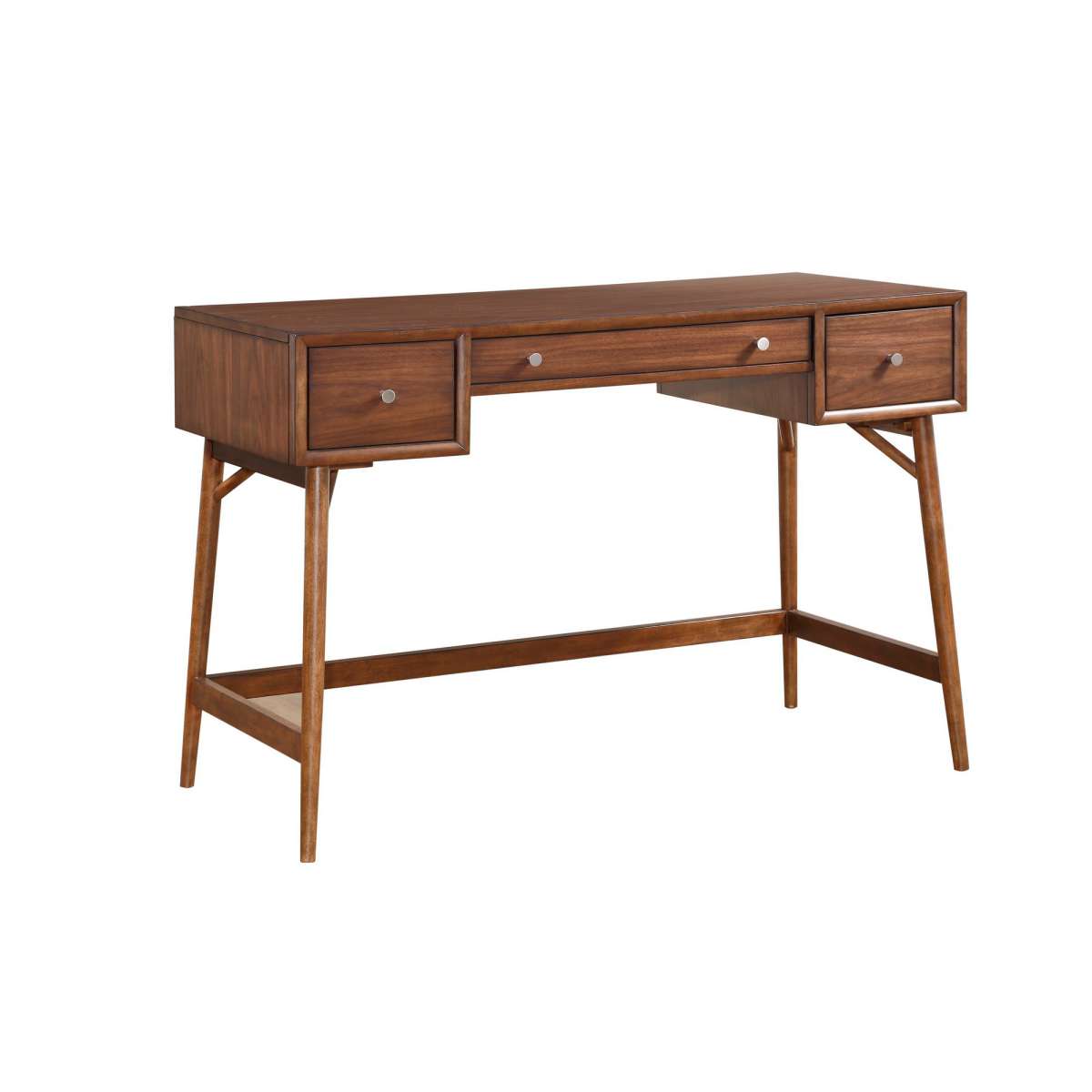 3 Drawer Wooden Counter Height Writing Desk With Splayed Legs, Walnut Brown By Benzara | Desks |  Modishstore  - 2