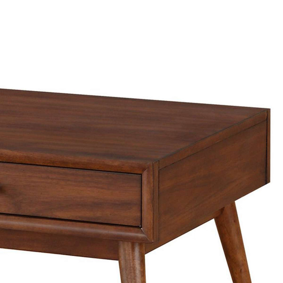 2 Drawer Wooden Coffee Table With Splayed Legs, Walnut Brown By Benzara | Coffee Tables |  Modishstore  - 4