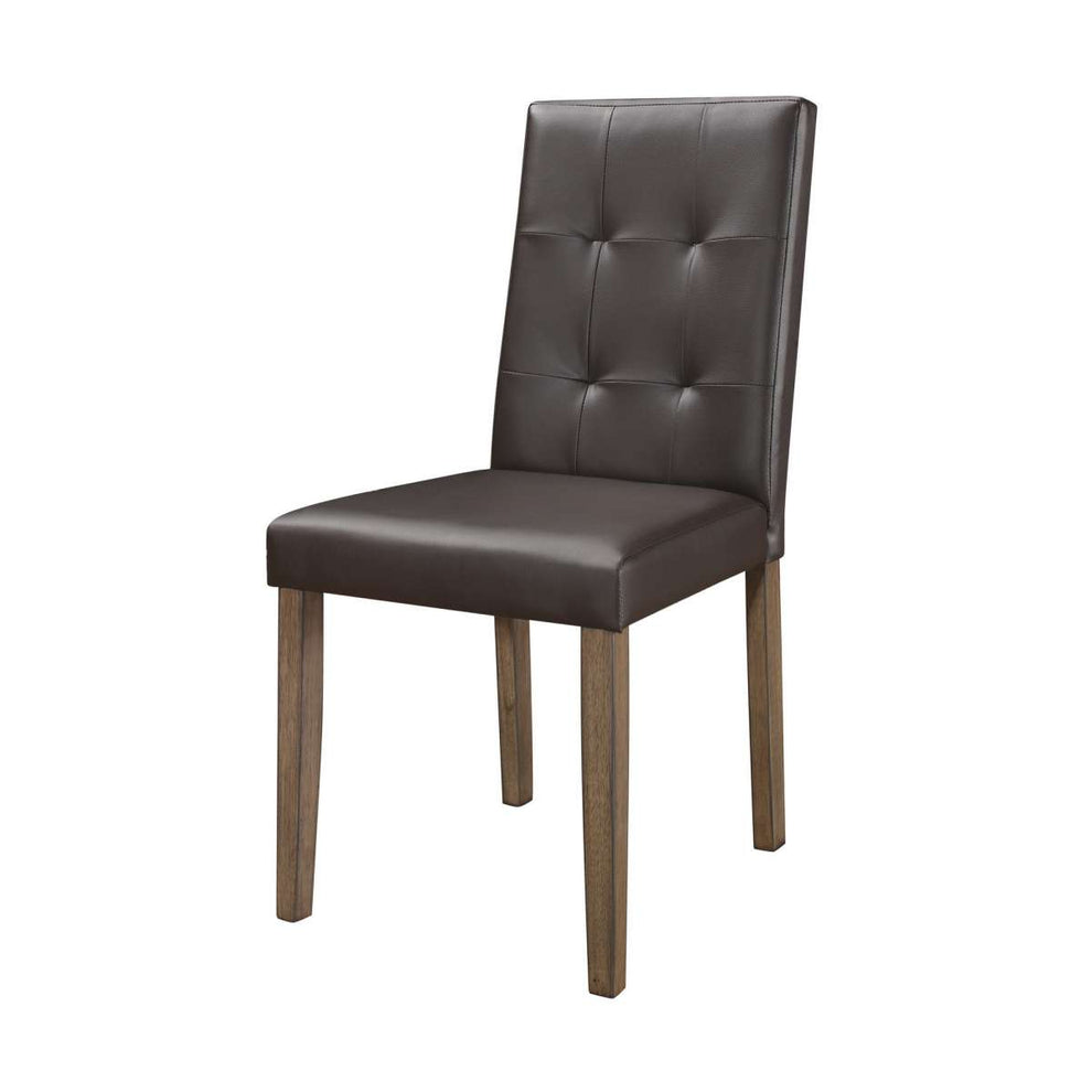 Leatherette Side Chair With Tufted Backrest, Set Of 2, Espresso Brown By Benzara | Side Chairs |  Modishstore  - 6