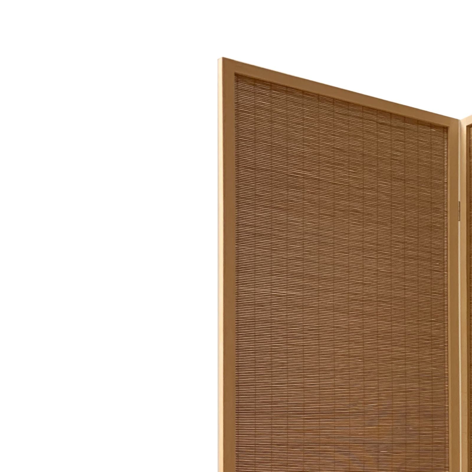 3 Panel Bamboo Shade Roll Room Divider, Natural Brown By Benzara | Room Divider |  Modishstore  - 5